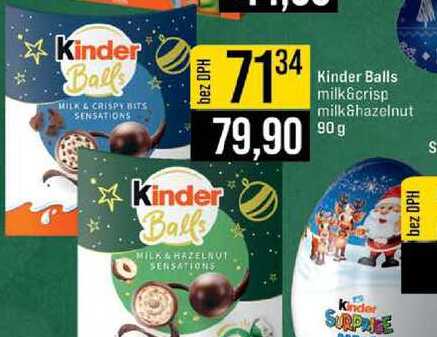 Kinder Balls milk&crisp milk&hazelnut 90 g