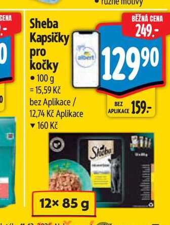 Sheba krmivo pro dospělé kočky 12x85g, vybrané druhy 1020g