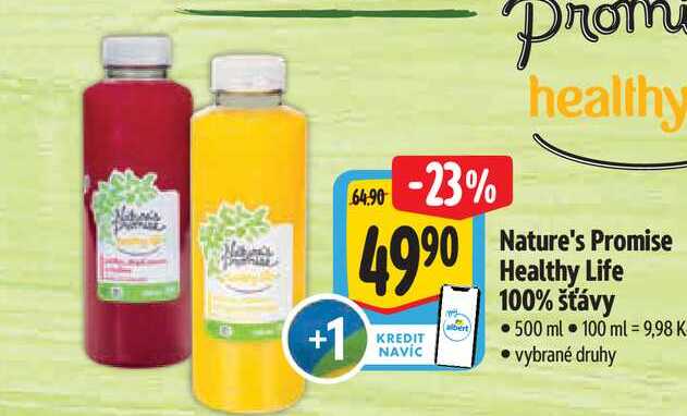   Nature's Promise Healthy Life 100% šťávy 500 ml  