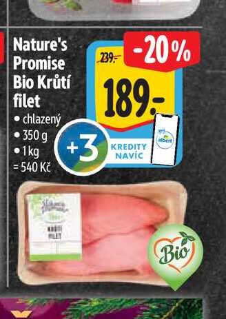 Nature's Promise Bio Krůtí filet chlazený 350 g 