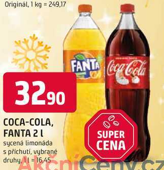 Coca-Cola 2l, vybrané druhy 2L