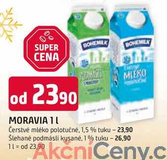 Bohemilk čerstvé mléko 1l polotučné