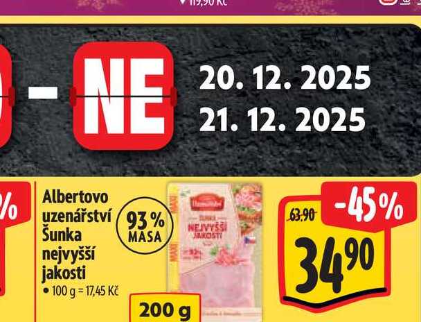 Albertovo uzenářství Šunka nejvyšší jakosti 100 g