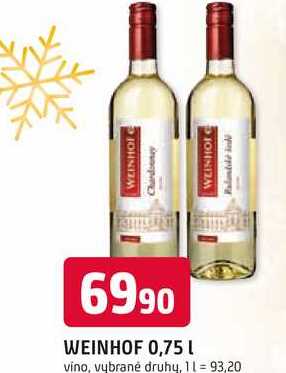 WEINHOF 0,75 L vino, vybrané druhy