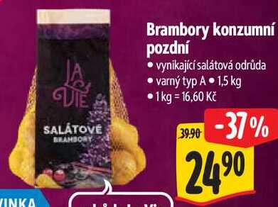 Brambory konzumní pozdní, 1,5 kg