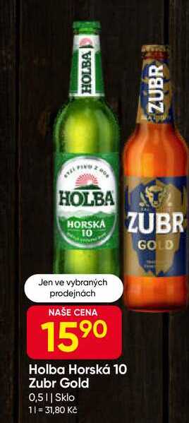 Zubr Gold 0,5l Sklo