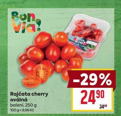 Rajčata cherry oválná balení, 250 g