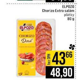 ELPOZO Chorizo Extra salám platky 80 g