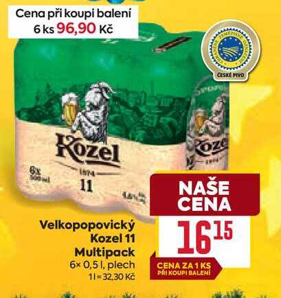 Velkopopovický Kozel 11 Multipack 6x 0,5l, plech
