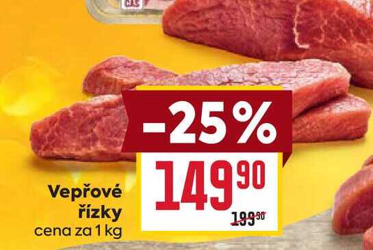 Vepřové řízky cena za 1 kg