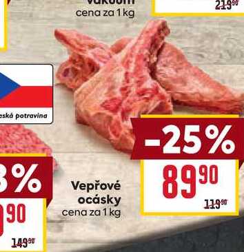 Vepřové ocásky cena za 1 kg 