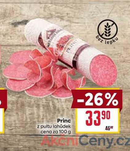 Princ z pultu lahůdek cena za 100 g