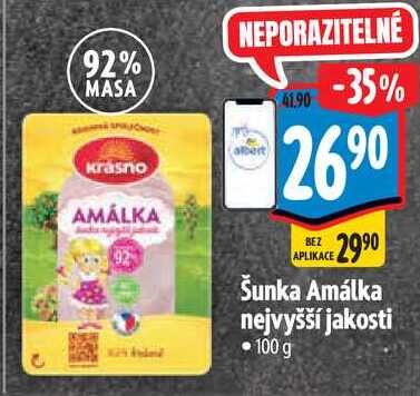 Šunka Amálka nejvyšší jakosti, 100 g 
