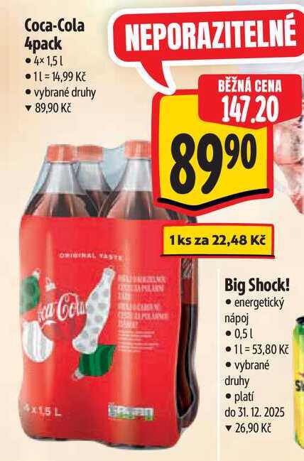 Coca-Cola 4pack, 4x 1,5 l
