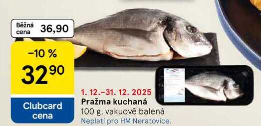 Pražma kuchaná, 100 g, vakuově balená