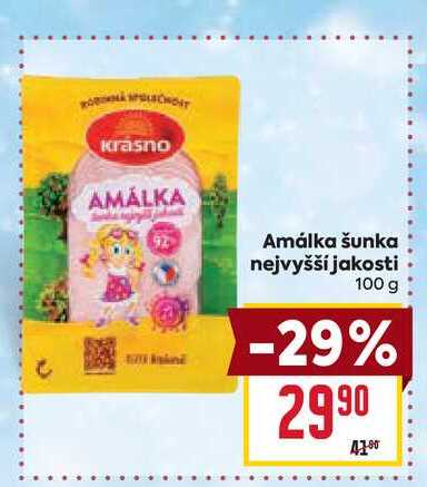 Amálka šunka nejvyšší jakosti 100 g