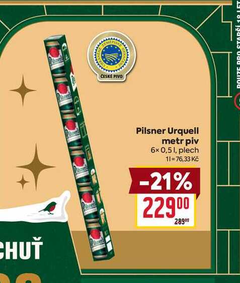 Pilsner Urquell metr piv 6x 0,51, plech 