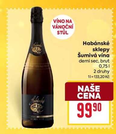Habánské sklepy Šumivá vína demi sec, brut 0,75l