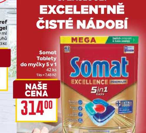 Somat Tablety do myčky 5 v 1 42 ks