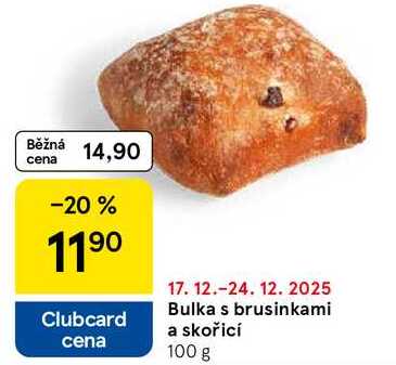 Bulka s brusinkami a skořicí, 100 g 