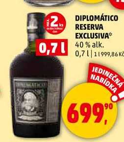 DIPLOMÁTICO RESERVA EXCLUSIVA, 0,7 l