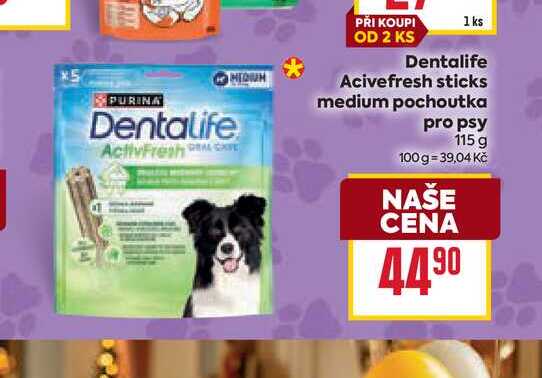 Dentalife Acivefresh sticks medium pochoutka pro psy 115 g 