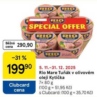 Rio Mare Tuňák v olivovém oleji Kytička, 7x 80 g