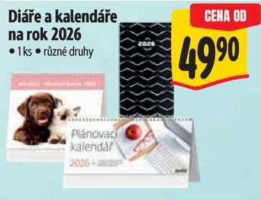 Diáře a kalendáře na rok 2026