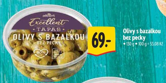 Olivy s bazalkou bez pecky, 130 g