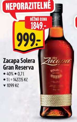 Zacapa Solera Gran Reserva, 0,7 l