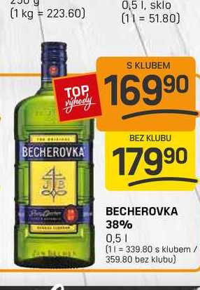 BECHEROVKA 38% 0,5l v akci