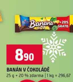 BANÁN V ČOKOLÁDĚ 25 g +20% zdarma 