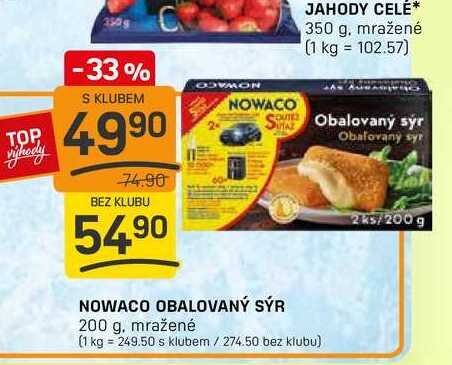 NOWACO OBALOVANÝ SÝR 200 g, mražené 