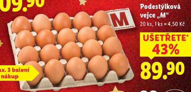 Podestýlková vejce ,,M“, 20 ks