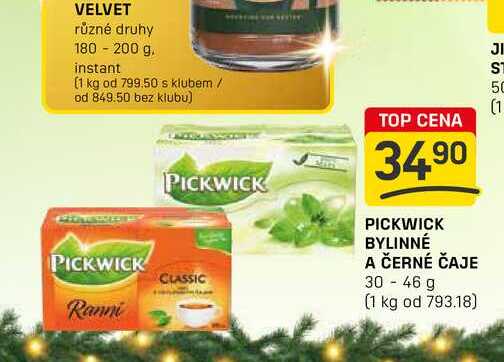 PICKWICK BYLINNÉ A ČERNÉ ČAJE 30-46 g