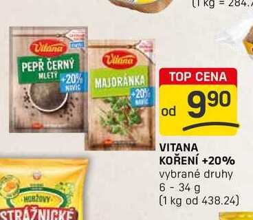 VITANA KOŘENÍ +20% vybrané druhy 6-34 g 
