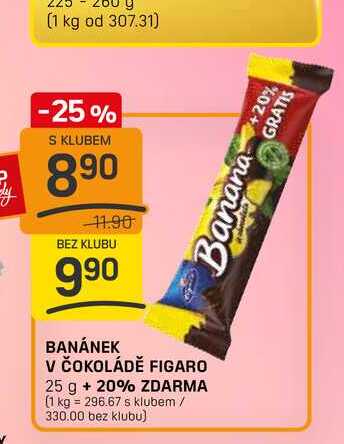 BANÁNEK V ČOKOLÁDĚ FIGARO 25 g 