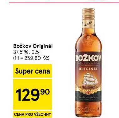 Božkov Originál 37.5 %, 0,5 l
