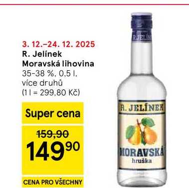 R. Jelínek Moravská lihovina 35-38 %, 0.5 l