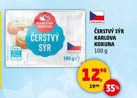 ČERSTVÝ SÝR KARLOVA KORUNA, 100 g