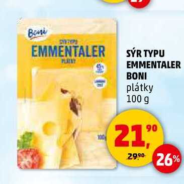 SÝR TYPU EMMENTALER BONI, 100 g 