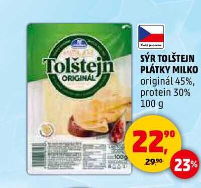 SÝR TOLŠTEJN PLÁTKY MILKO, 100 g
