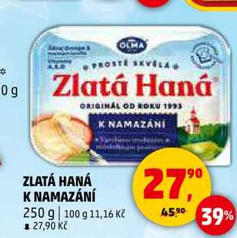 ZLATÁ HANÁ K NAMAZÁNÍ, 250 g 
