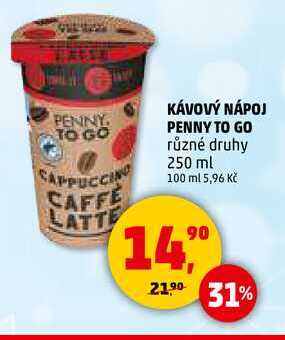 KÁVOVÝ NÁPOJ PENNY TO GO, 250 ml 