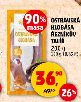 OSTRAVSKÁ KLOBÁSA ŘEZNÍKŮV TALÍŘ, 200 g 