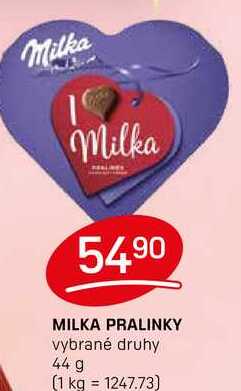 MILKA PRALINKY vybrané druhy 44g 