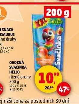 OVOCNÁ SVAČINKA HELLO, 200 g