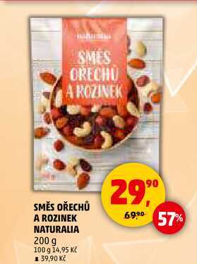 SMĚS OŘECHŮ A ROZINEK NATURALIA, 200 g