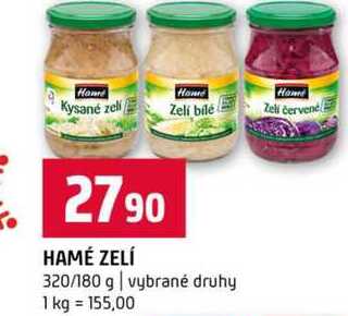 HAMÉ ZELÍ 320/180 g vybrané druhy 