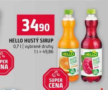 HELLO HUSTÝ SIRUP 0,7l vybrané druhy